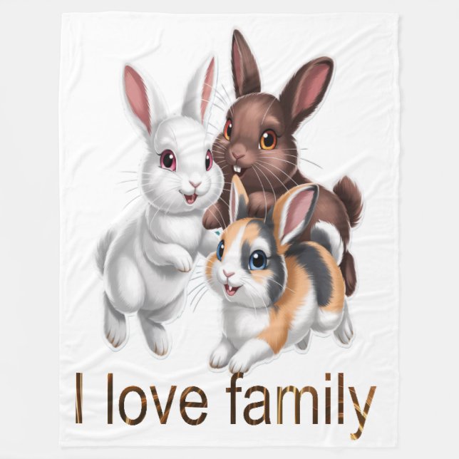 Rabbit family  fleecedecke (Vorderseite)