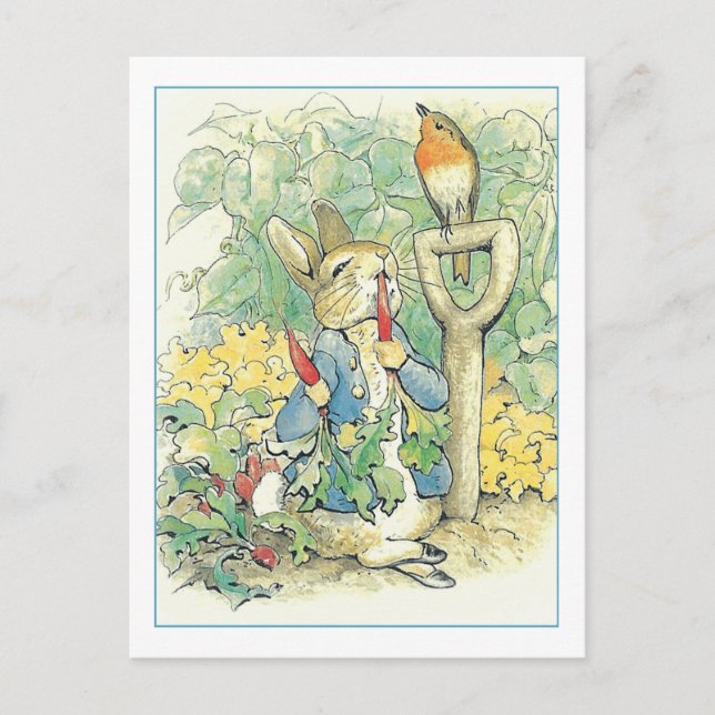 Rabbit Garden Carroons von Beatrix Potter Postcard Postkarte (Vorderseite)