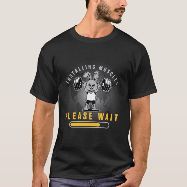 Rabbit Gebäude Workout Gym T Shirt (Vorderseite)