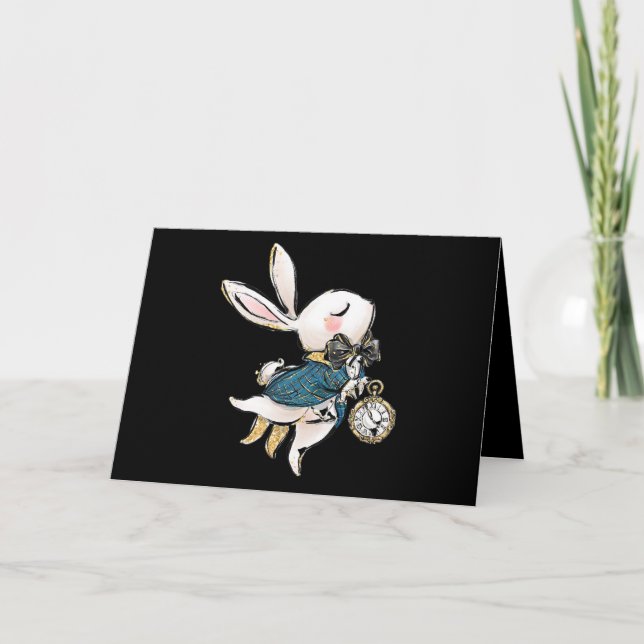 Rabbit-Geschenk | Alice im Wunderland Weißes Kanin Karte (Vorderseite)