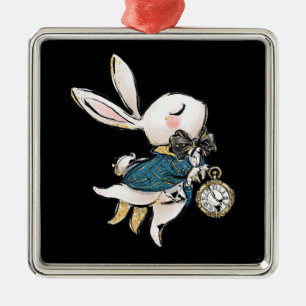 Rabbit-Geschenk   Alice im Wunderland Weißes Kanin Ornament Aus Metall