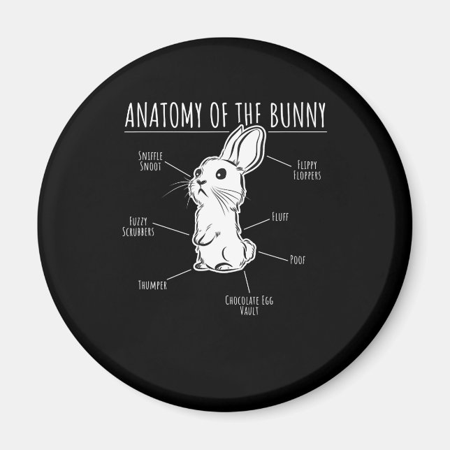 Rabbit-Geschenk |Anatomie der Liebe von Niedlichen Magnet (Vorne)