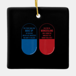 Rabbit-Geschenk   Blue Pill Red Pill Wonderland Ra Keramikornament