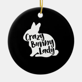 Rabbit-Geschenk |Crazy Bunny Lady - Funny Rabbit L Keramik Ornament