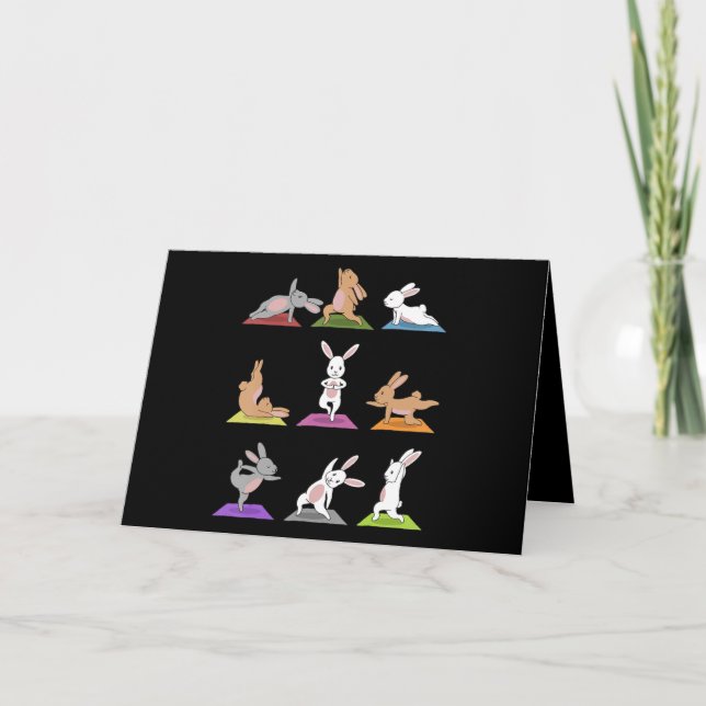Rabbit-Geschenk | Sonniges Yoga In Yoga Posen Spor Karte (Vorderseite)