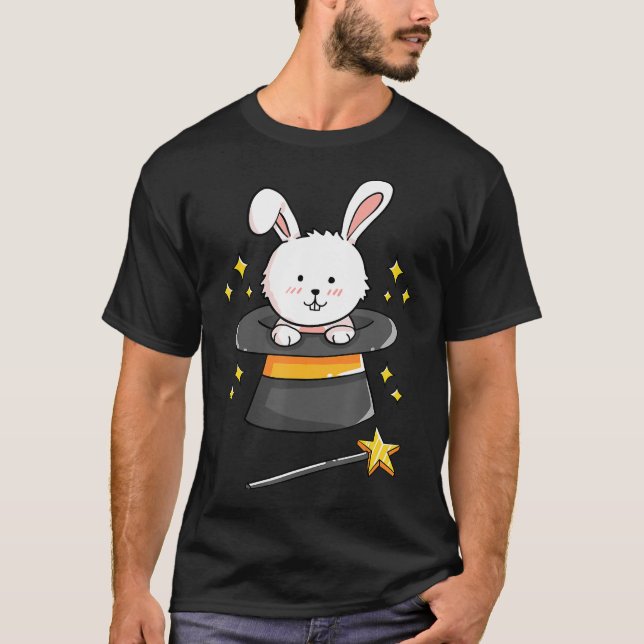 Rabbit Gift|Bunny Magic Wand Zauberer Hexe T-Shirt (Vorderseite)