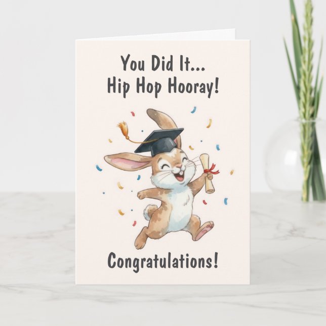 Rabbit Graduation Card Karte (Vorderseite)