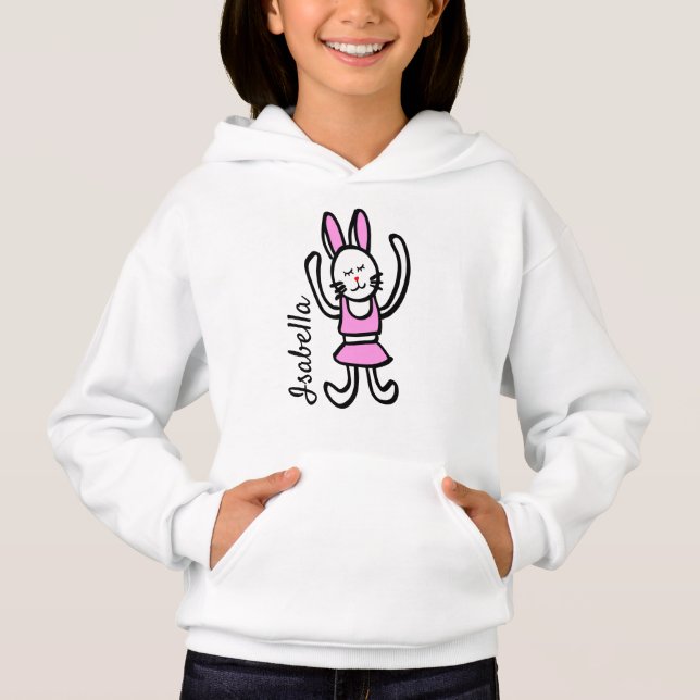Rabbit Graphic Hoodie mit Ihrem Namen (Vorderseite)