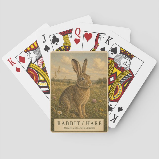 Rabbit Hare Meadowlands VINTAGE Spielkarten (Rückseite)