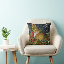 Rabbit Hare Woodland William Morris Tapestyle