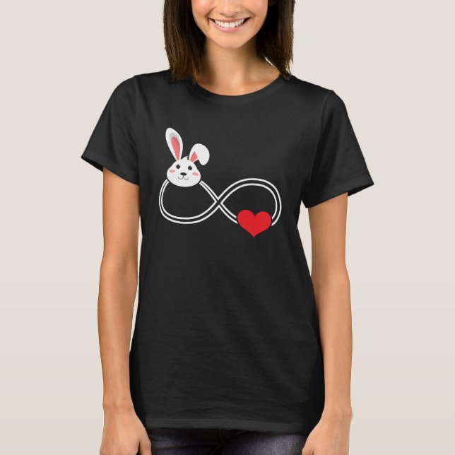 Rabbit Heart Animal Love Infinity T-Shirt (Vorderseite)