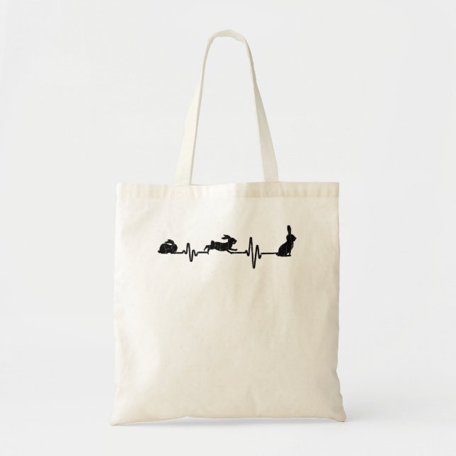 Rabbit Heartbeat Funny Graphic Bunny Premium Tragetasche (Vorne)