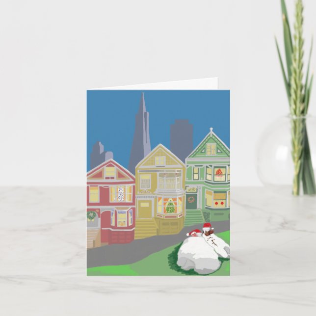 Rabbit Holiday Card - San Francisco Feiertagskarte (Vorderseite)
