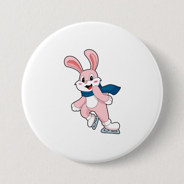Rabbit Ice Skaten Ice Skate Button (Vorderseite)