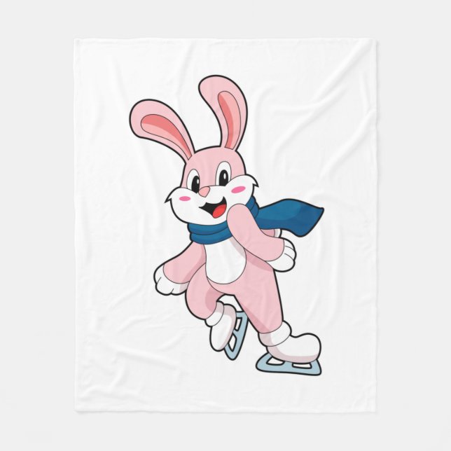 Rabbit Ice Skaten Ice Skate Fleecedecke (Vorderseite)