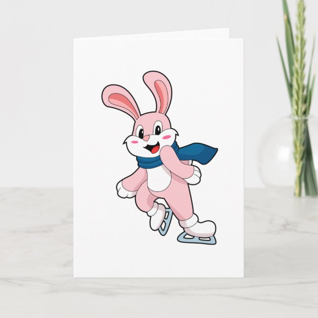 Rabbit Ice Skaten Ice Skate Karte (Vorderseite)
