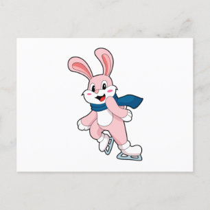 Rabbit Ice Skaten Ice Skate Postkarte