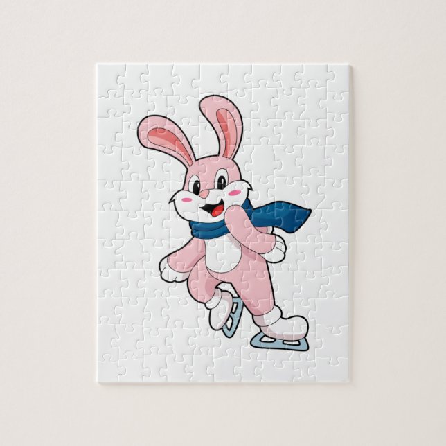 Rabbit Ice Skaten Ice Skate Puzzle (Vertikal)