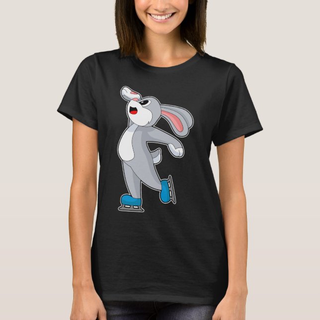 Rabbit Ice skating Ice skates Winter sports T-Shirt (Vorderseite)