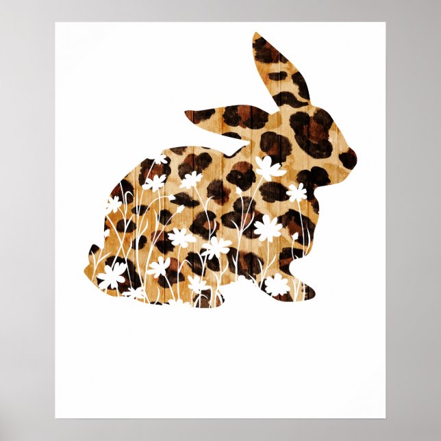 rabbit lepard flower, retro, vintage poster (Vorne)