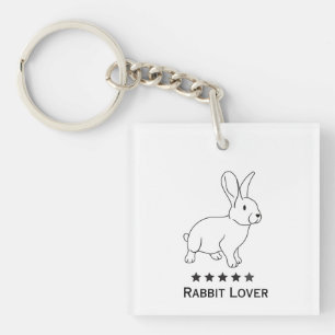 Rabbit Lover, einfaches Design Schlüsselanhänger