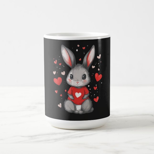 Rabbit Lover Heart Girl Kaffeetasse (Mittel)