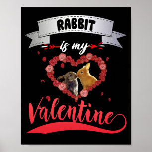 Rabbit Lover Kaninchen ist mein Valentine Poster