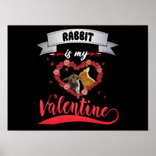 Rabbit Lover Kaninchen ist mein Valentine Poster