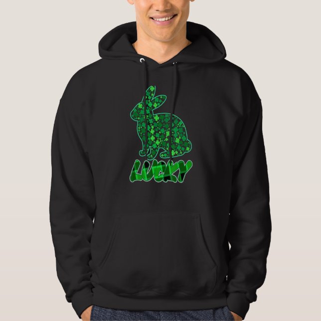 Rabbit Lucky Buffallo Sham Rocked Green St Patrick Hoodie (Vorderseite)