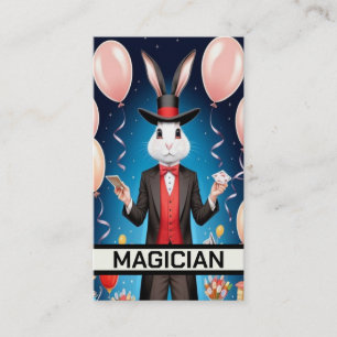 Rabbit Magician Darstellend Magician Act Visitenkarte