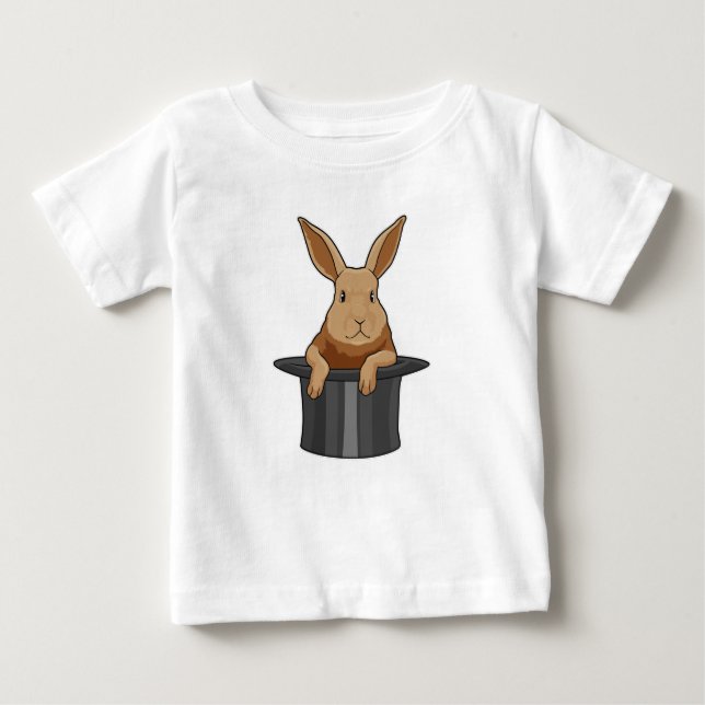 Rabbit Magician Magician Hut Baby T-shirt (Vorderseite)