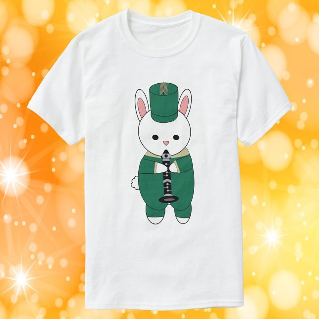 Rabbit Marching Band Klarinette Green Gold T-Shirt (Von Creator hochgeladen)