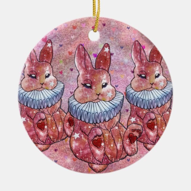 Rabbit named Ladybug Keramik Ornament (Vorne)