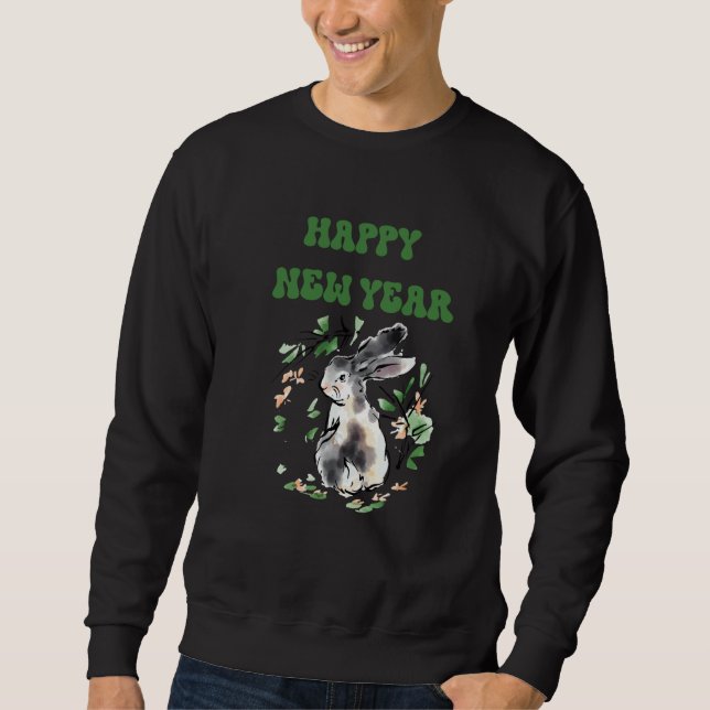 Rabbit New Year 2023 Christmas Celebration Santa E Sweatshirt (Vorderseite)