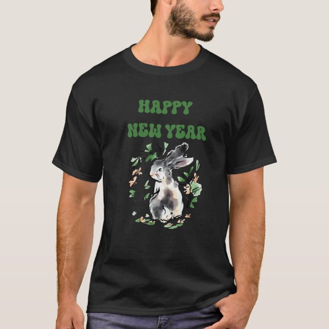 Rabbit New Year 2023 Christmas Celebration Santa E T-Shirt (Vorderseite)