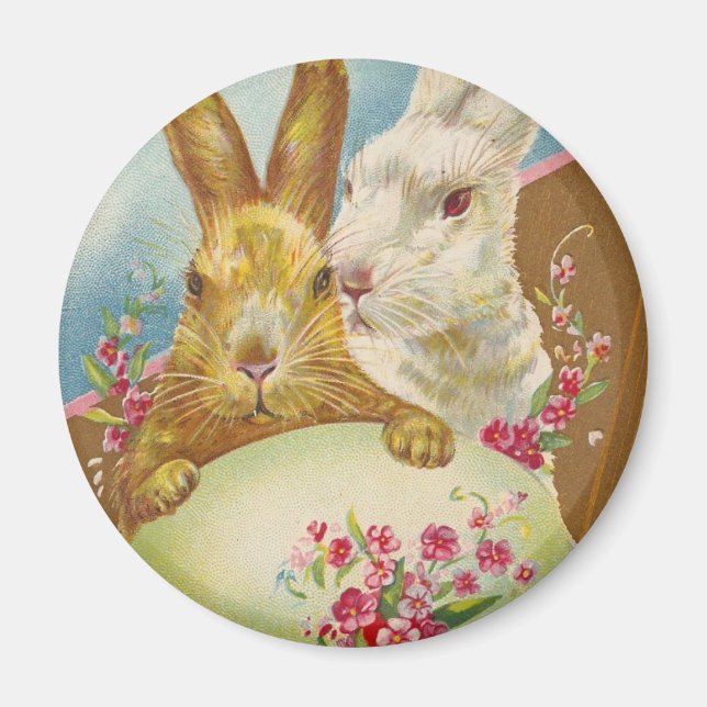 Rabbit Oaster Greetings Vintag Magnet (Vorne)