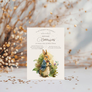 Rabbit Peter Birthday Party Einladung