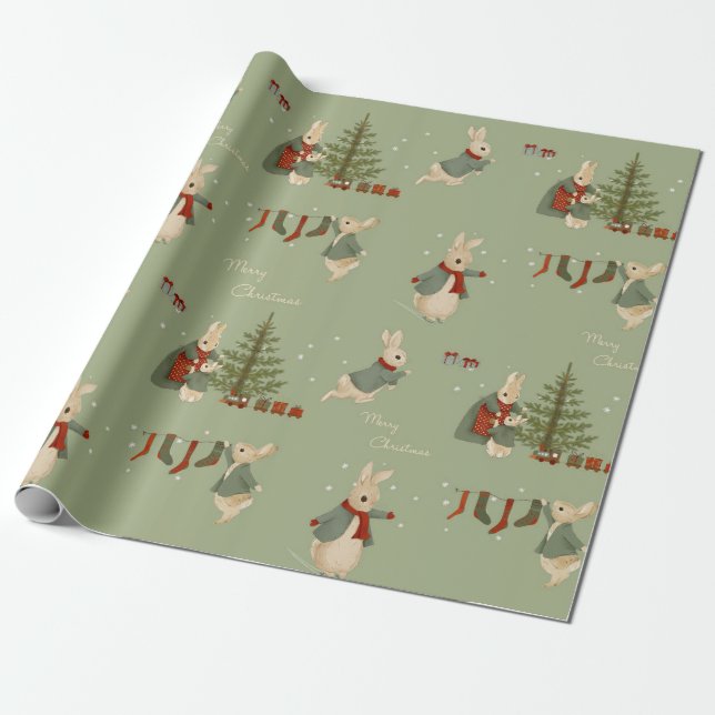 Rabbit Peter Weihnachtswrapping Paper Geschenkpapier (Ungerollt)