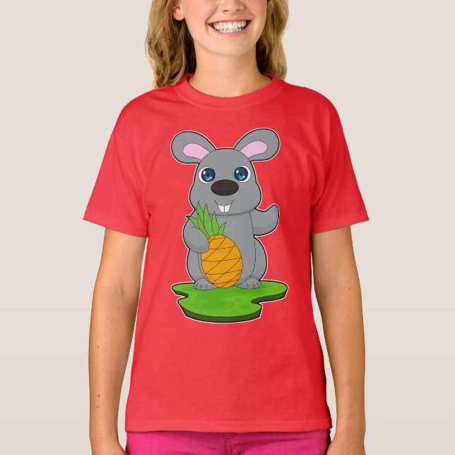 Rabbit Pineapple Fruit T-Shirt (Vorderseite)