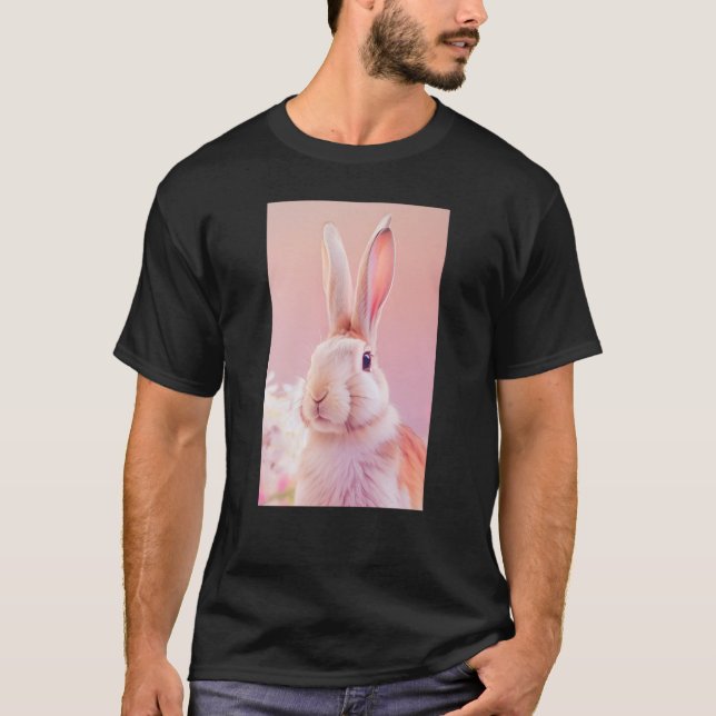 Rabbit Portrait 86 Animal Easter Wildlife Illustra T-Shirt (Vorderseite)