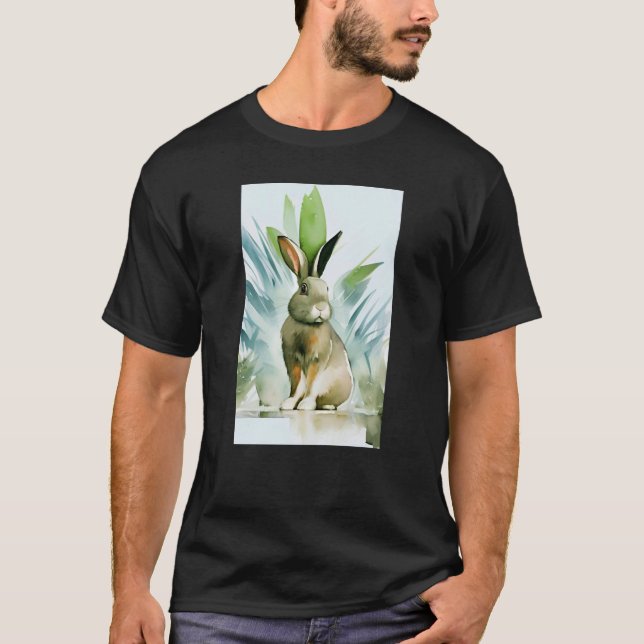 Rabbit Portrait No 24 Animal Easter T-Shirt (Vorderseite)