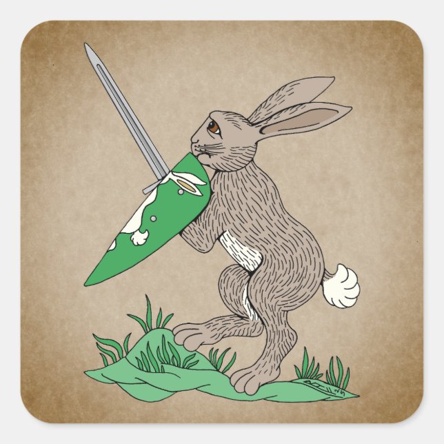Rabbit Quadratischer Aufkleber (Vorderseite)