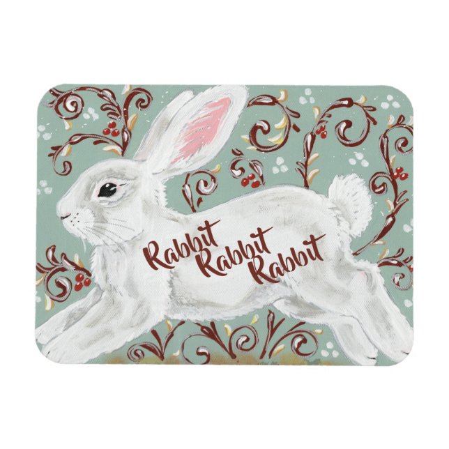 Rabbit Rabbit Monthly Viel Glück Erinnerung Magnet (Horizontal)