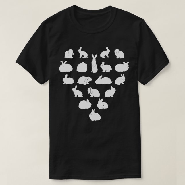 Rabbit Rassen Herz Rabbit Lover T-Shirt (Design vorne)