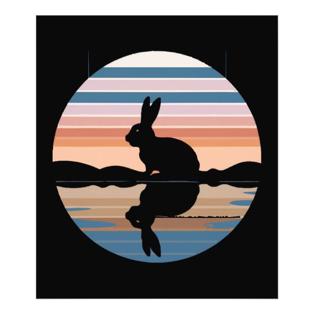 Rabbit Retro Sunset Fotodruck (Vorne)