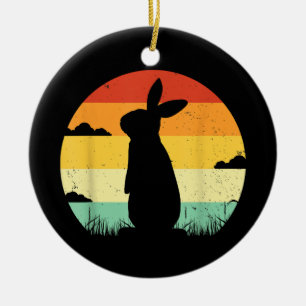 Rabbit Retro Vintager 80er Style Bunny Lover Keramik Ornament
