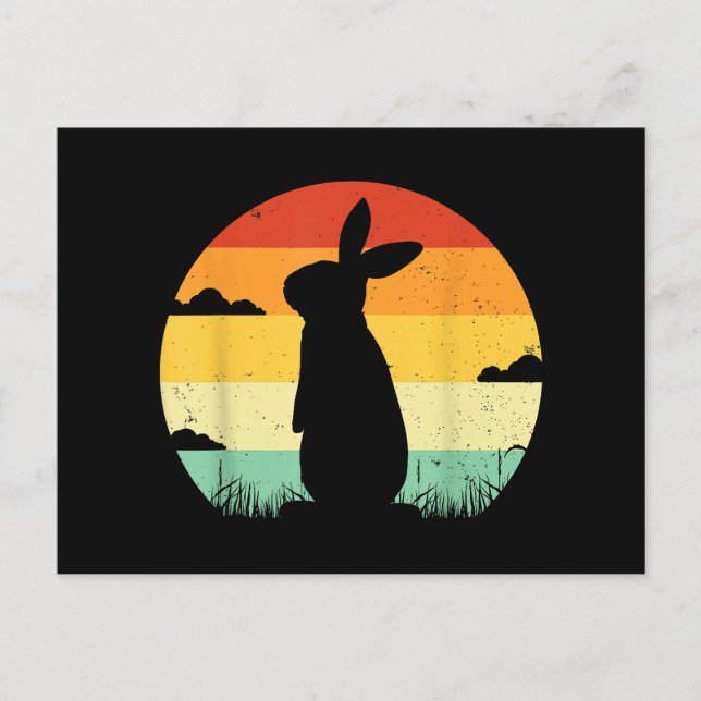 Rabbit Retro Vintager 80er Style Bunny Lover Postkarte (Vorderseite)