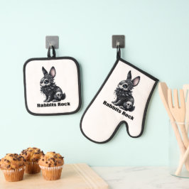 Rabbit Rock Ofenhandschuh & Topflappen-Set