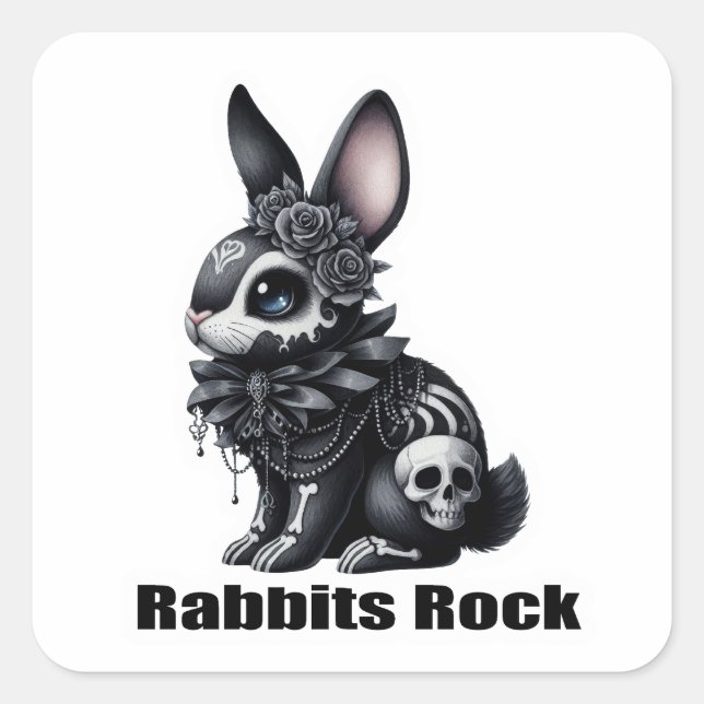 Rabbit Rock Quadratischer Aufkleber (Vorderseite)