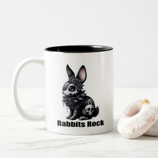 Rabbit Rock Zweifarbige Tasse (Mit Donut)